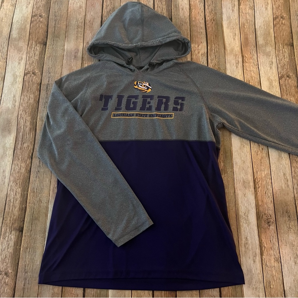 Russell Athletic mens LSU tigers pullover hooded sweatshirt | size large